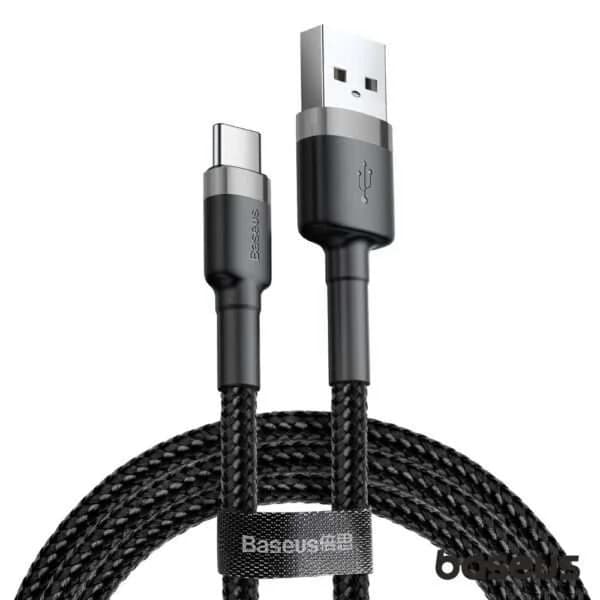 Baseus Cafule Cable cabo de nylon resistente USB / USB-C QC3.0 3A 1M vermelho (CATKLF-B09)