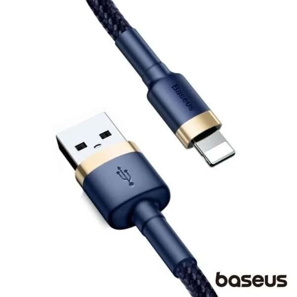 Cabo Baseus Cafule resistente de nylon USB / Lightning QC3.0 1.5A 2M azul (CALKLF-CV3)