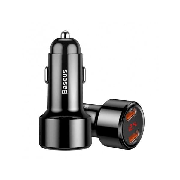 Baseus Bateria / Carregador Magic Series Dual Qc Car Digital Display 2X usb QC3.0 45W 6A Black (CCMLC20A-01) 6953156293212