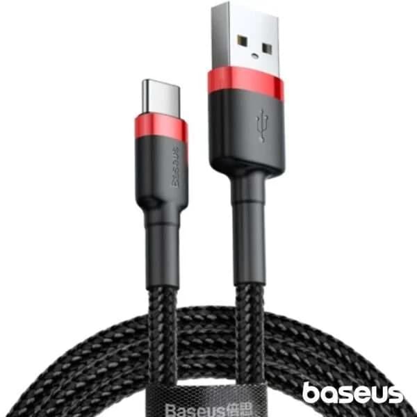 Cabo Baseus Usb Cafule Para Tipo C 2A 3M Vermelho-Preto - 6953156296350
