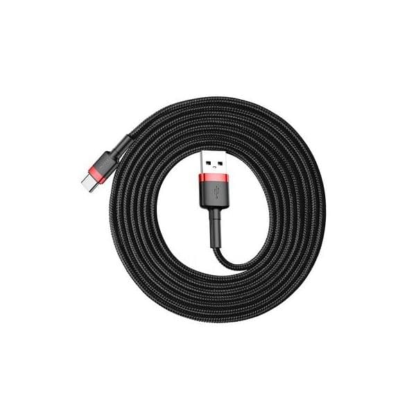 Cabo Baseus Usb Cafule Para Tipo C 2A 3M Vermelho-Preto - 6953156296350