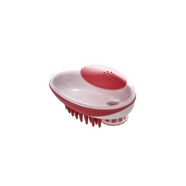 M-pets Escova + Dispensador de Shampoo Rubeaz 11,5x7,5 cm Vermelho (6953182730170)