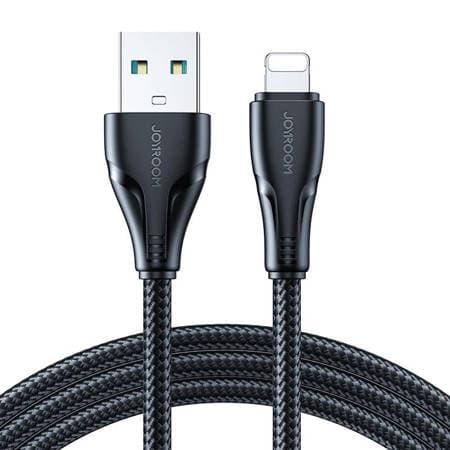Cabo USB - Lightning 2.4A da Joyroom, série Surpass, 2 metros, preto (S-UL012A11)