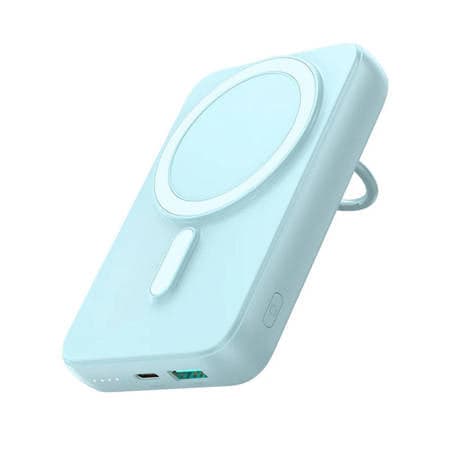 Powerbank sem fio 10000mAh Joyroom JR-W050 20W MagSafe com suporte + cabo USB-C - azul