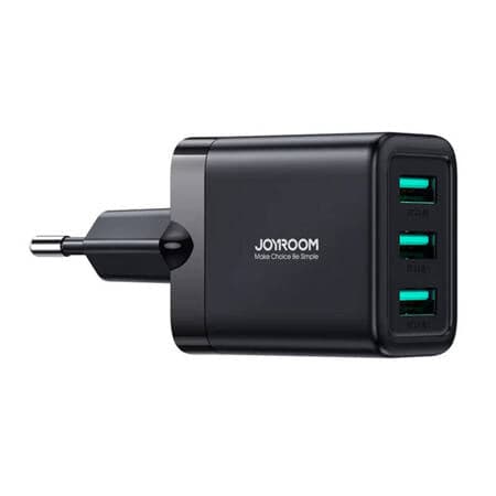 Carregador de rede Joyroom JR-TCN02 3xUSB-A 17W 3.4A - preto