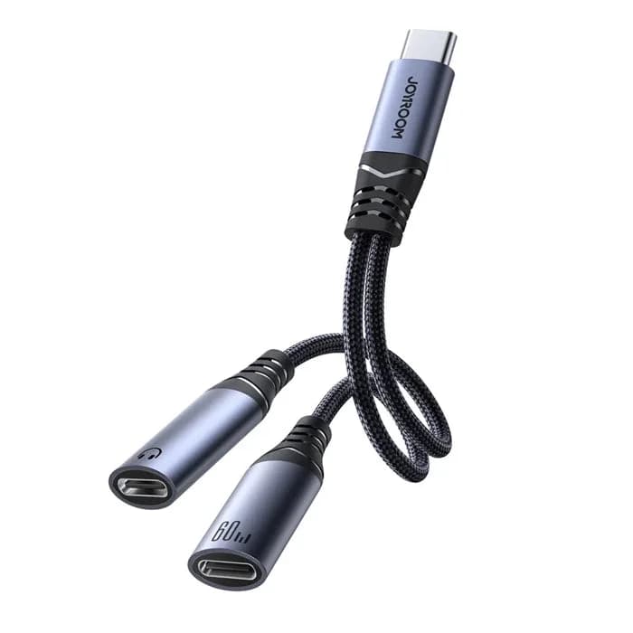 Joyroom Adaptador DAC 2 em 1 USB-C para 2x USB-C SY-C03 Preto