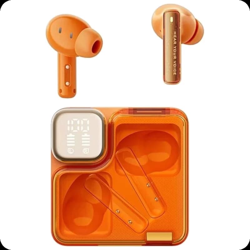 QCY MeloBuds Neo T31 Laranja – Auriculares Bluetooth