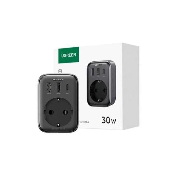 Ugreen Tomada Inteligente 90613 30W 2xUSB-A 1xUSB-C Preta