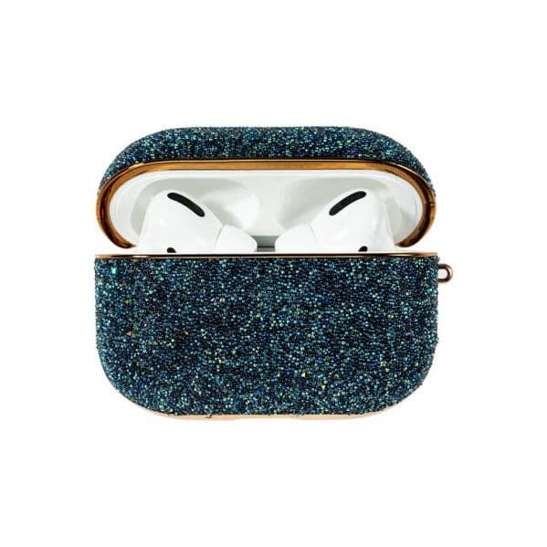 Capa Traseira Kingxbar Crystal Fabric Shiny Glitter Apple AirPods Pro Blue