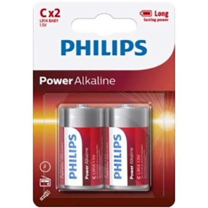 Philips Pilhas Alcalinas 1.5V C LR14 2 Un.