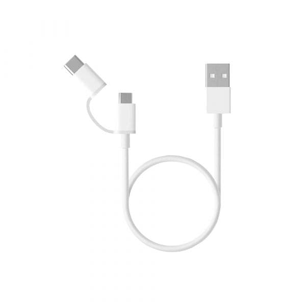 Xiaomi Cabo Mi Charging 2 em 1 Micro USB para Type-C 1m White - SJV4082TY