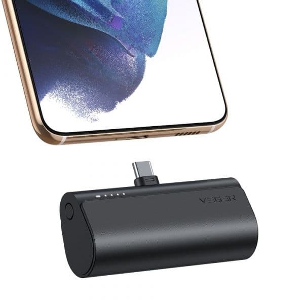 Powerbank Veger Plugon 5000mAh With Built para Type C Pd 20W Black (W0556P)