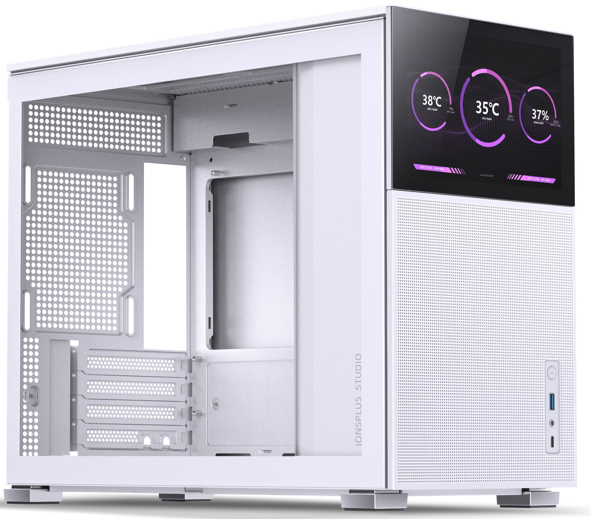 Caixa Micro-atx Jonsbo D31 Mesh com Visor Vidro Temperado Branco - D31-MESH-WHITE-SC