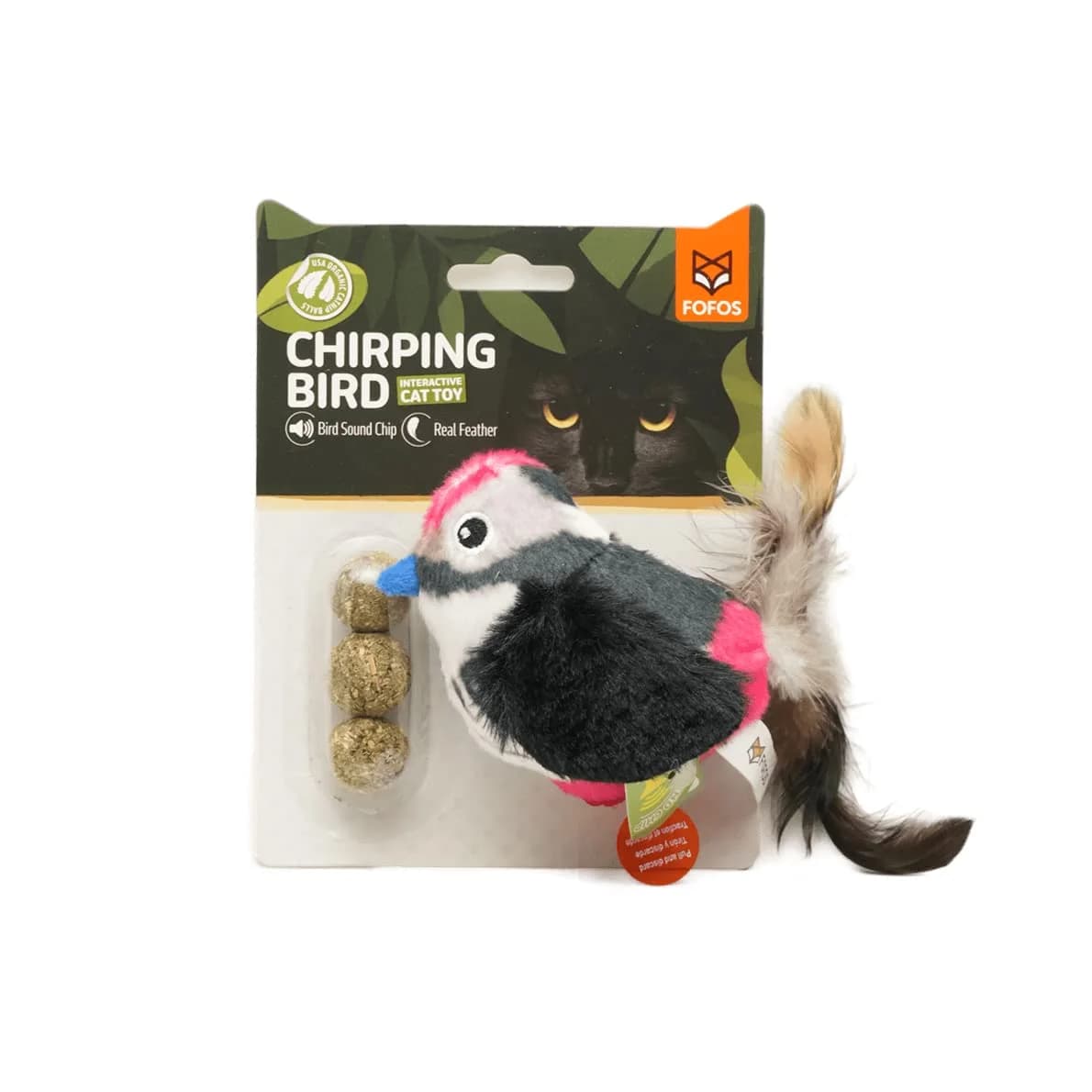 Pássaro Preto com som e catnip - FOFOS