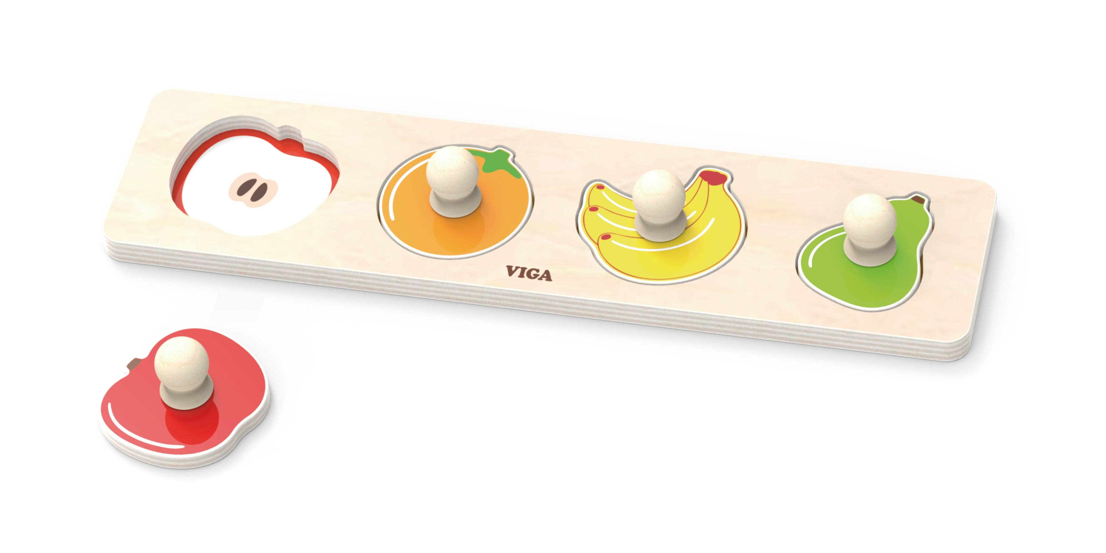 O Primeiro Puzzle Com Pegas Fruta Viga