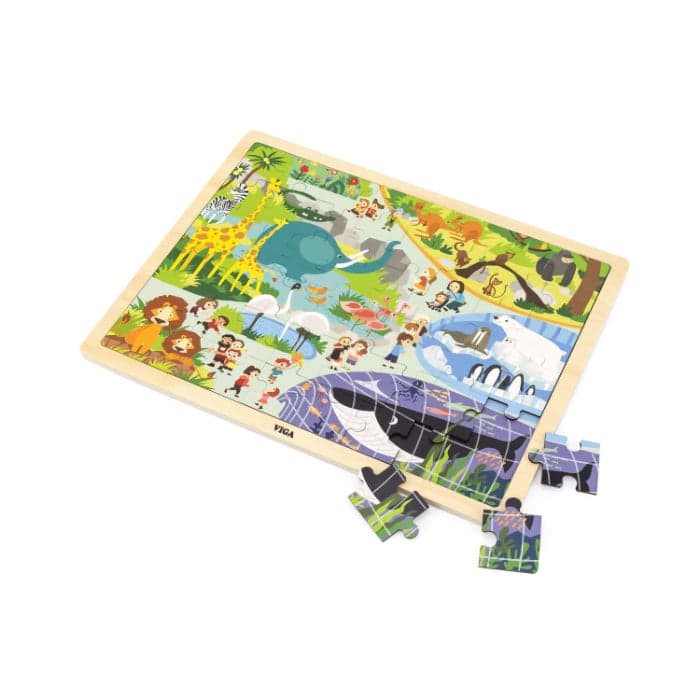 Puzzle de madeira 48 peças Viga Zoo