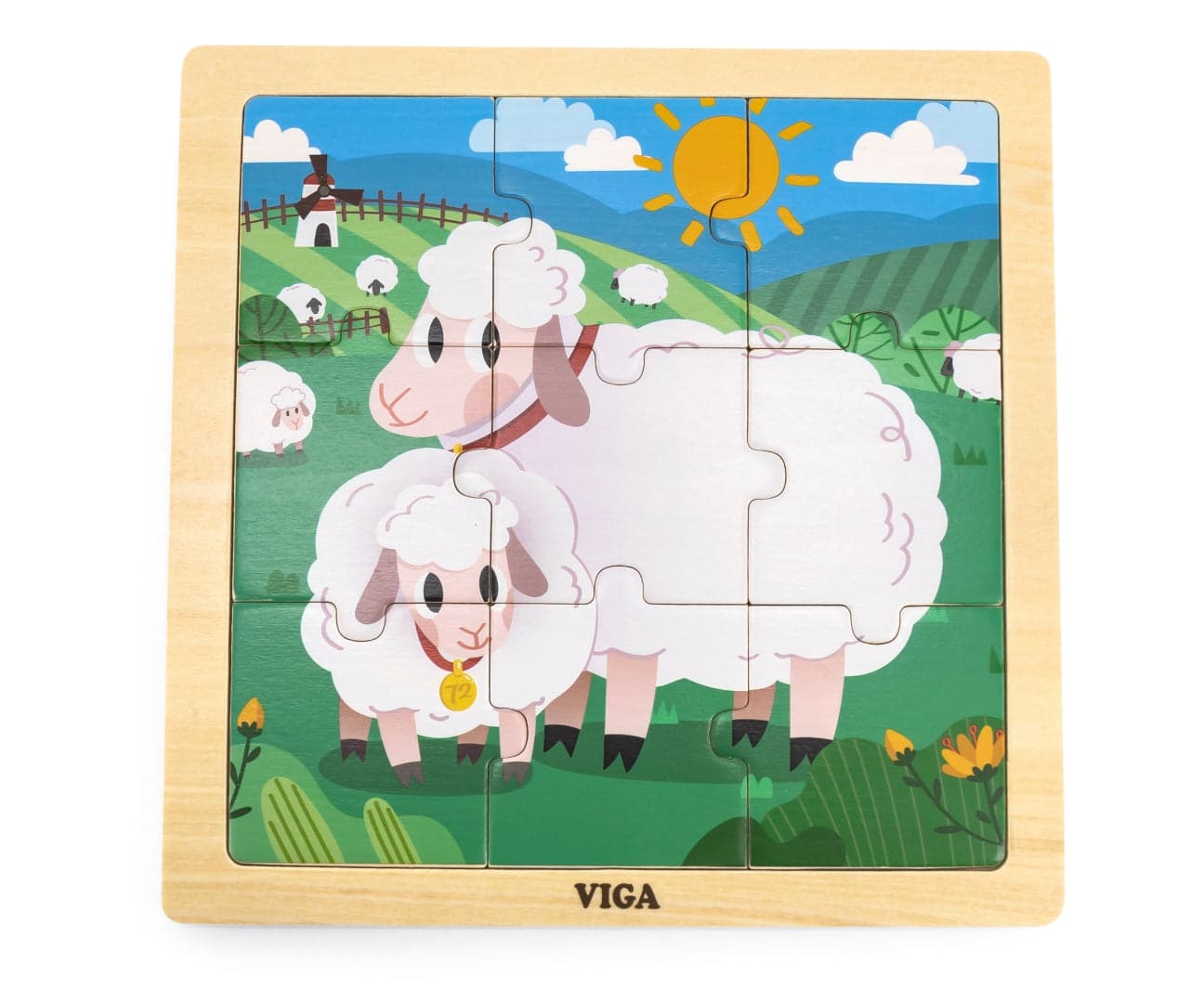 Puzzle Em Bloco De 9 Peças Ovelha Viga