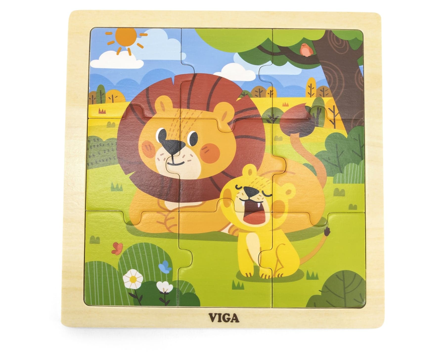 Puzzles Em Bloco De 9 Peças Leão Viga