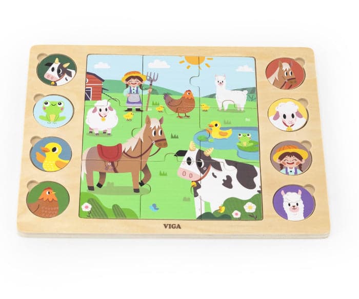 Encontre e combine Puzzle Viga Fazenda