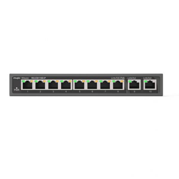 Ruijie Networks Switch Reyee RG-ES110D-P de 5 Portas 10/100 Mbps