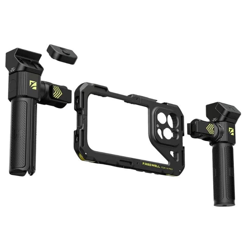 Freewell Genius Rig Mount Kit iPhone 16 Pro Vlogging Rig com Tripé e Comando Bluetooth
