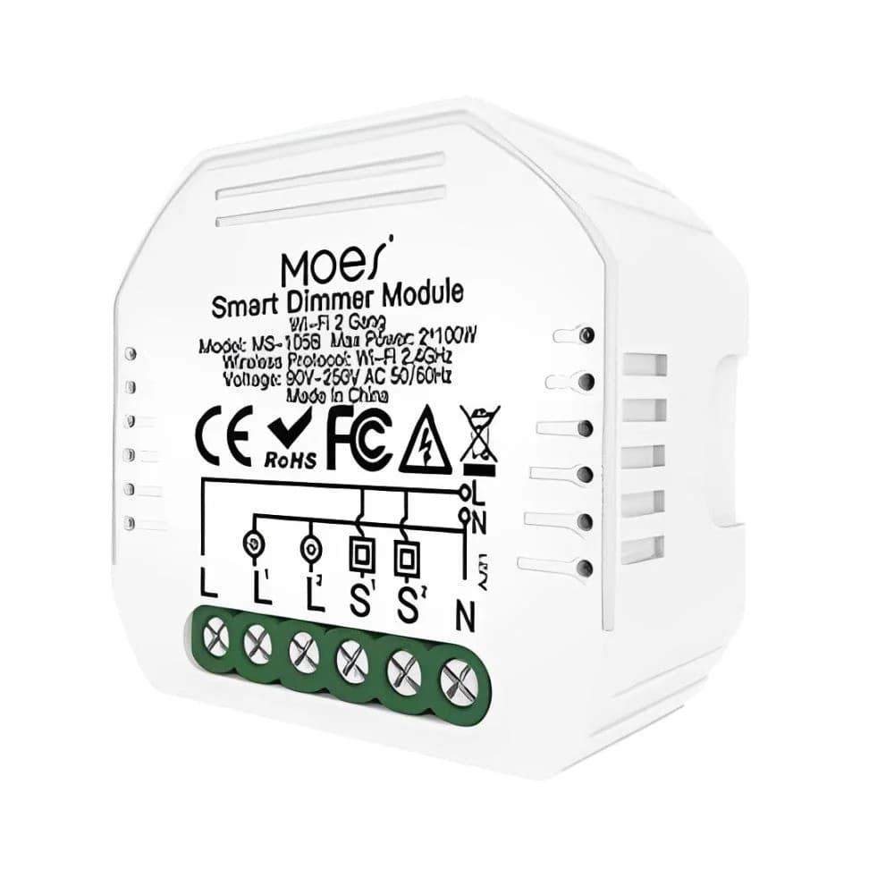 Moes 2 Channel Dimmer Switch Module - Smart Wifi