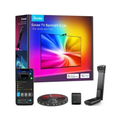 Govee Tira LED TV Backlight 3 Lite RGBIC + W WiFi/Bluetooth com câmera para TVs de 55 -65