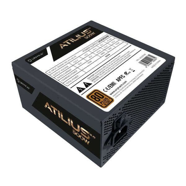 Unykach Atilius 2.0 500W 80 Plus Bronze ATX Preta