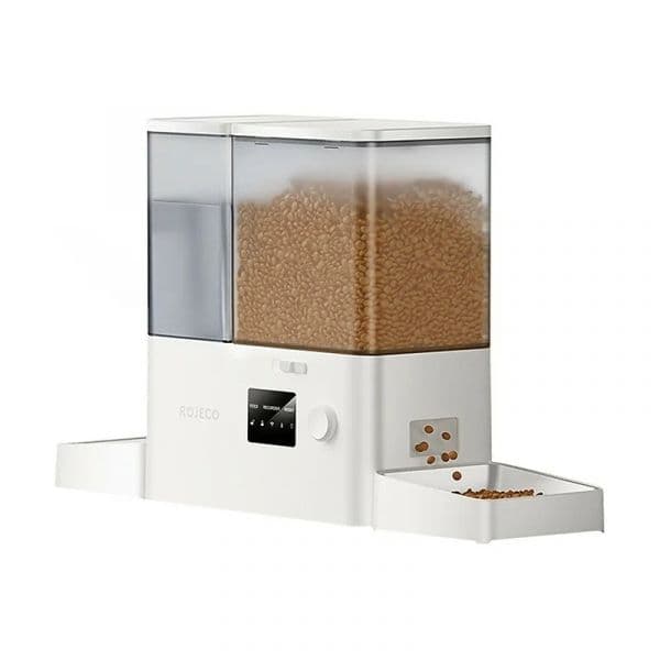 Rojeco Dispensador Comida e Bebedouro 2 em 1 Wi-fi Branco