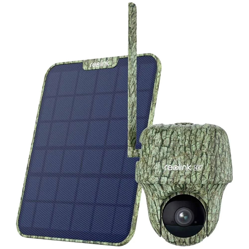 Reolink Câmara de Vigilância Go Series G450 4K 4G LTE com Painel Solar 2, camuflagem/Preto