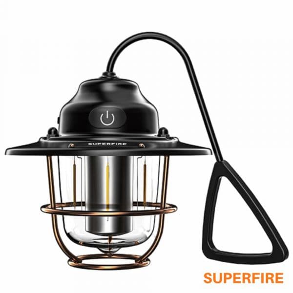 Superfire Candeeiro de Campismo T57 IPX4 3.2W Preto