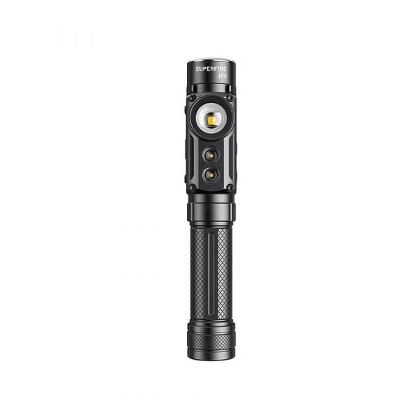 Superfire Lanterna Multi Funções J05 7W+5W 450lm+380lm IP44 Preto