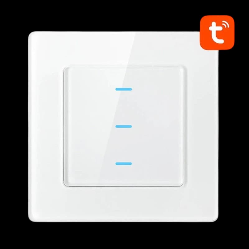 Avatto N-TS10-W3 3 Botões WiFi Branco – Interruptor Táctil Inteligente