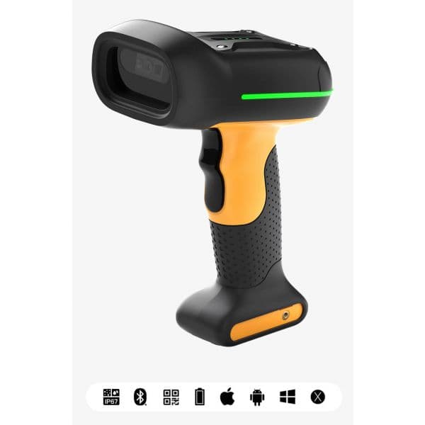 Intek Leitor Código de Barras BCST-75 1D 2D QR Bluetooth 2.4G USB IP67 Preto