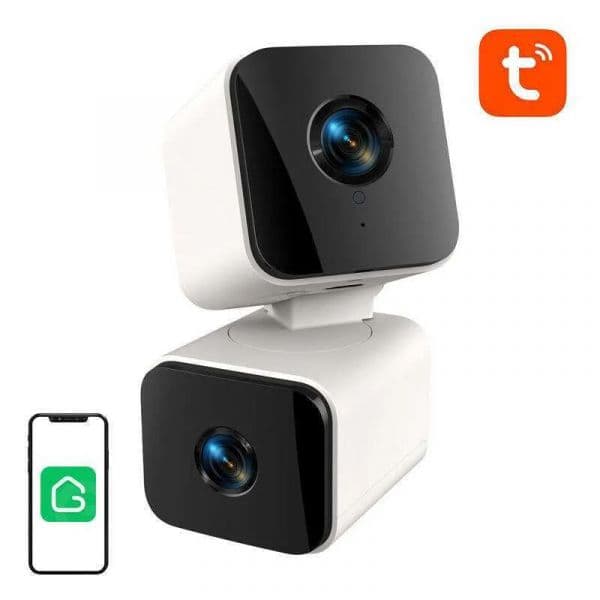 Gosund Câmara de Segurança PC12 2K Dual Lens Wi-Fi Branca