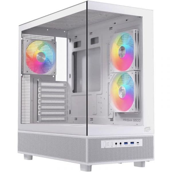 Einarex PRISMA S500 RGB White Caixa ATX Vidro Temperado Branca