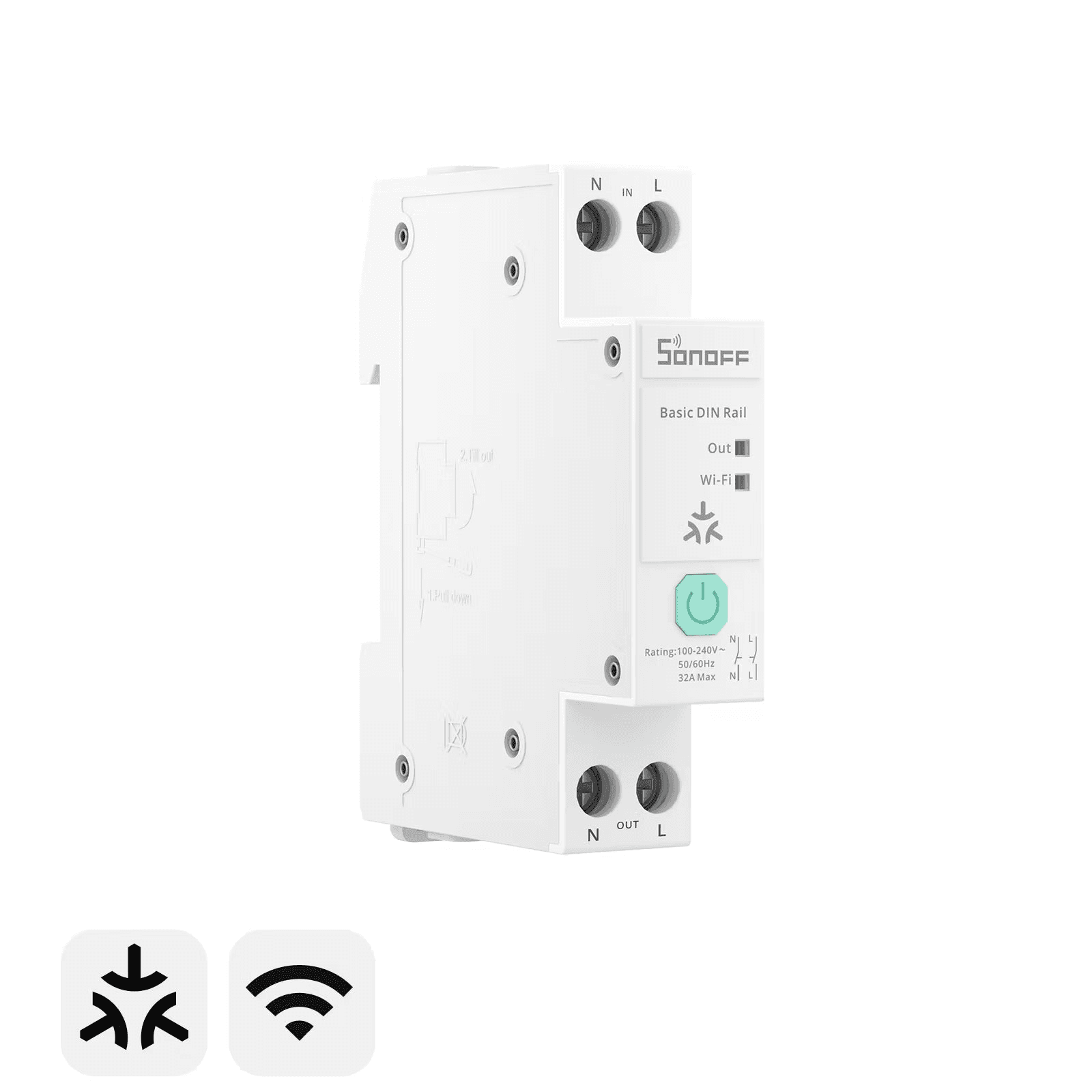 Sonoff BASIC-1GSP - Interruptor DIN 32A Matter Wi-Fi
