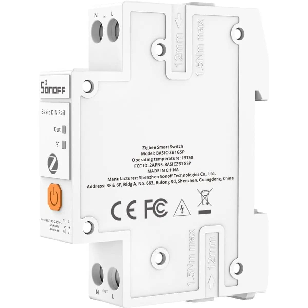 Sonoff BASIC-ZB1GSP - Interruptor DIN 32A Zigbee