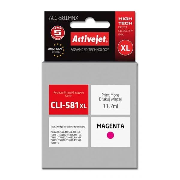 Tinteiro Canon CLI-581XXL 1996C001 Magenta Compatível