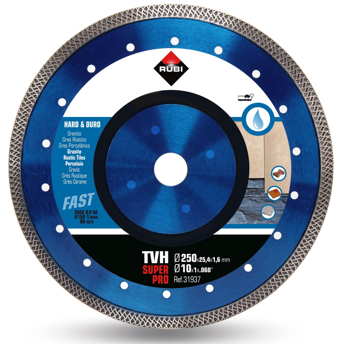Rubi Disco Diamante Para Materiais Duros Tvh 250 Superpro - 31937
