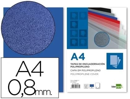 LiderPapel 50 un. Capas de Encadernação PP A4 0.8mm Azul