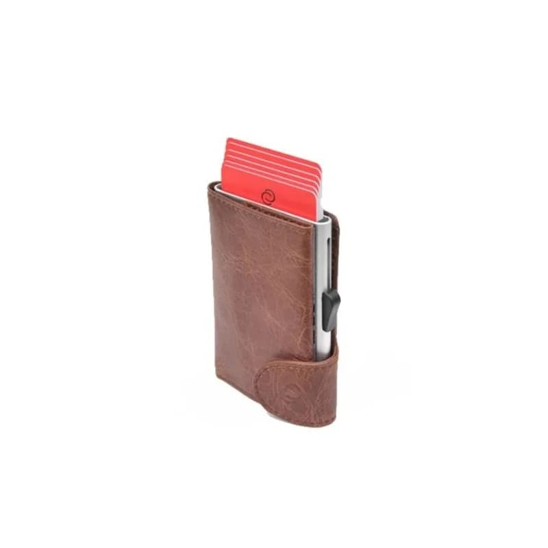 Carteira 6 Cartões E Moedas C-SECURE Vintage 75C03 Brown