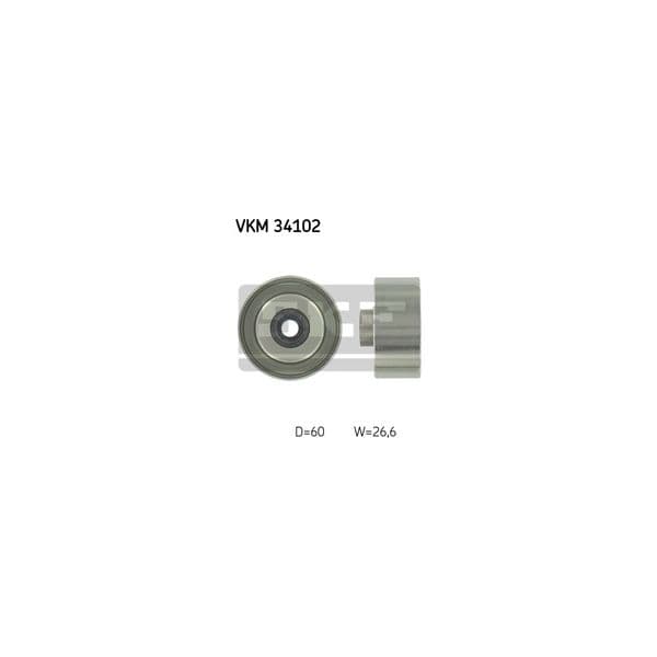SKF - VKM 34102 - Polia de desvio/de guia, correia trapezoidal estriada - 7316574064618
