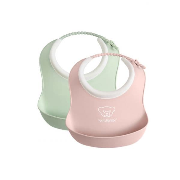 Babybjörn Pack de 2 Babetes de Plástico Verde/rosa Verde / Rosa