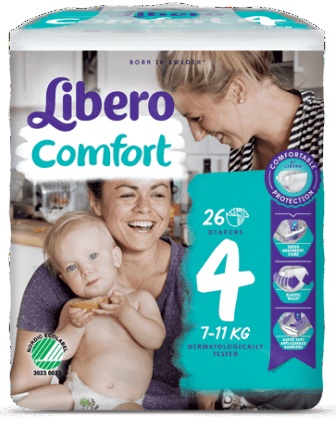 Libero Fralda Comfort T4 (7-11kg) 26 Fraldas - (0.22€/fralda)