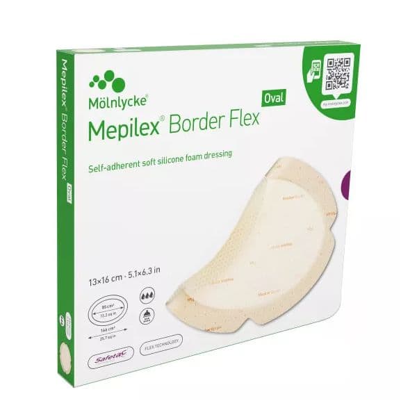 Mepilex Border Flex Oval 13cm x 16cm