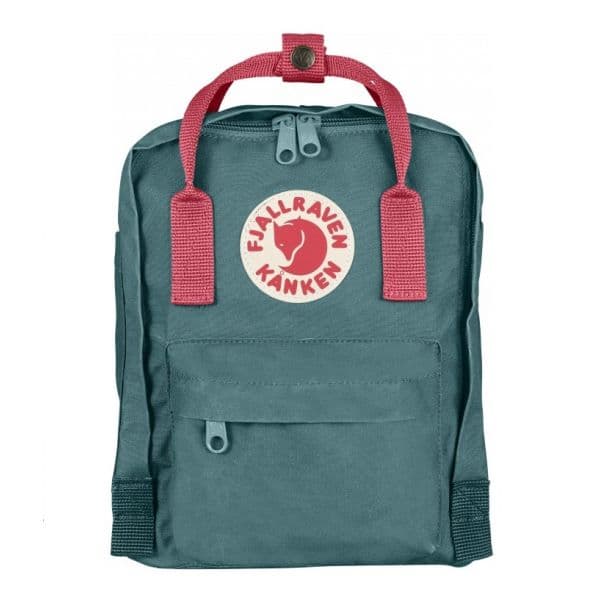 Fjällraven Mochila Kanken Mini Frost Verde / Rosa 7L