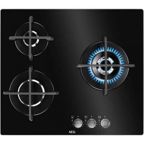 Placa Gás Aeg Hkb63320nb 60 Cm 3 Bocas Prateada