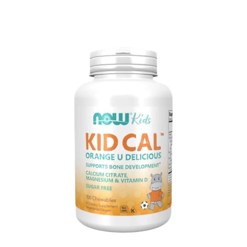 Now Foods Kid Cal 100 Chewable Laranja Tabs