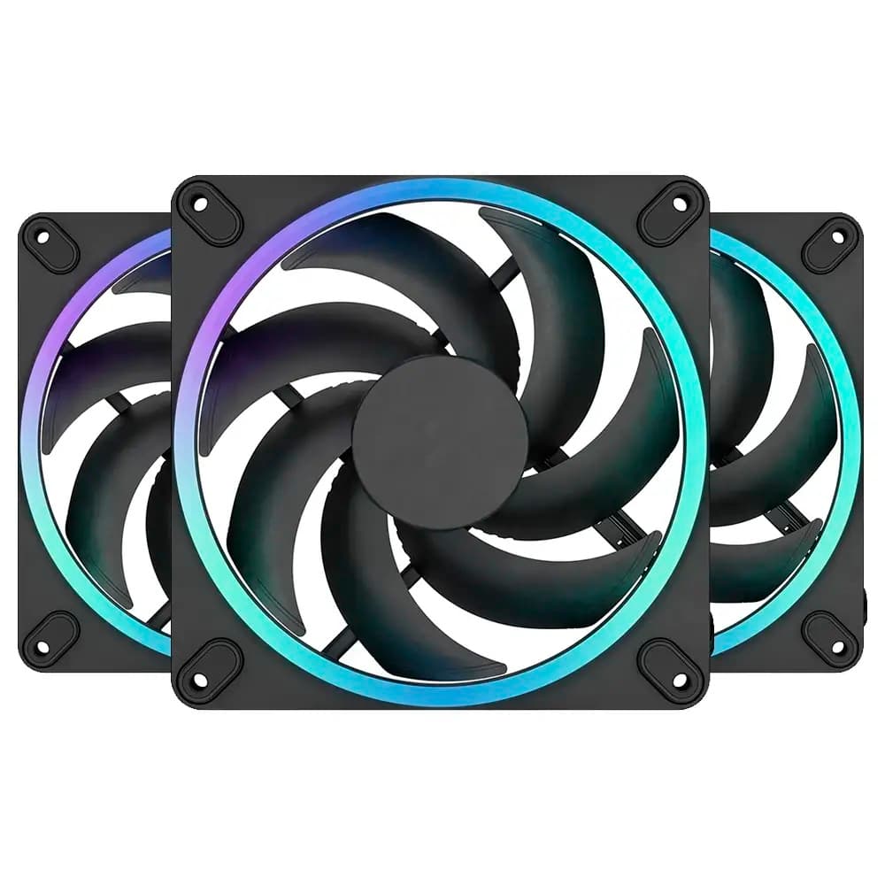 Fractal Design Ventoinha 120mm Momentum 14 RGB PWM Preta (Pack3) - FD-F-MR1-1403